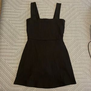 PINK Victoria's Secret Black Ribbed Square-Neck Mini Dress